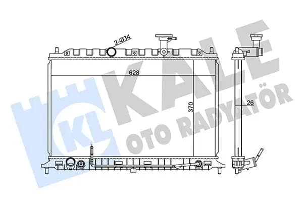 Radiateur, refroidissement du moteur KALE OTO RADYATÖR