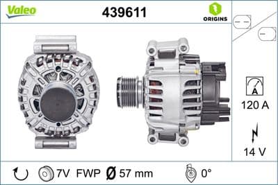 Alternateur VALEO ORIGINS TECHNOLOGIE D'ORIGINE