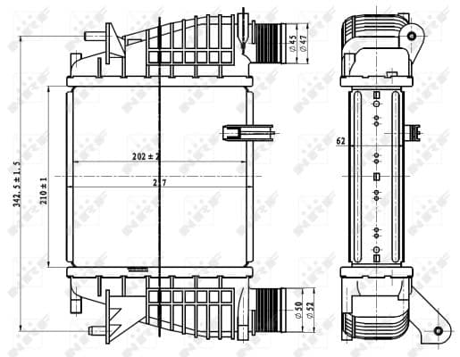 Intercooler radiateur de turbo