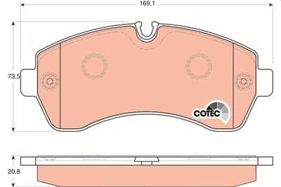 Kit de plaquettes de frein, frein à disque COTEC