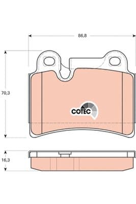 Kit de plaquettes de frein, frein à disque COTEC