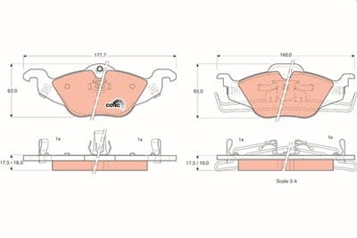 Kit de plaquettes de frein, frein à disque COTEC