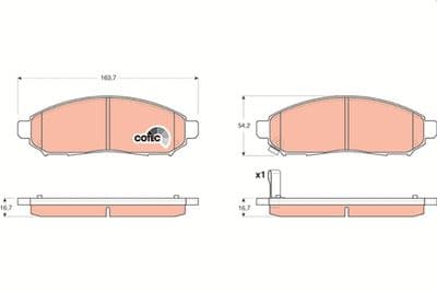 Kit de plaquettes de frein, frein à disque COTEC