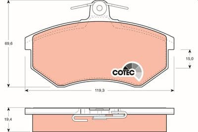 Kit de plaquettes de frein, frein à disque COTEC