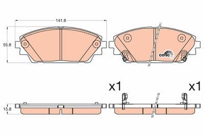 Kit de plaquettes de frein, frein à disque COTEC