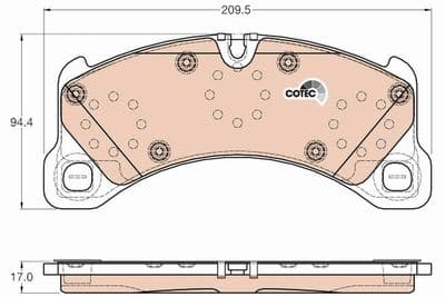 Kit de plaquettes de frein, frein à disque COTEC