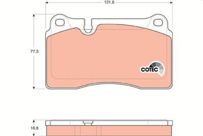 Kit de plaquettes de frein, frein à disque COTEC