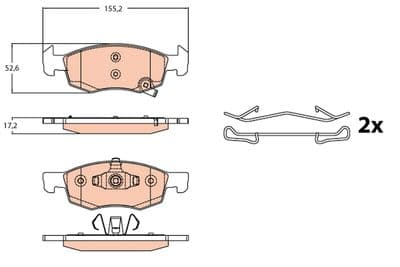 Kit de plaquettes de frein, frein à disque