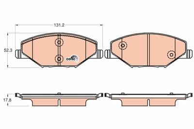 Kit de plaquettes de frein, frein à disque COTEC