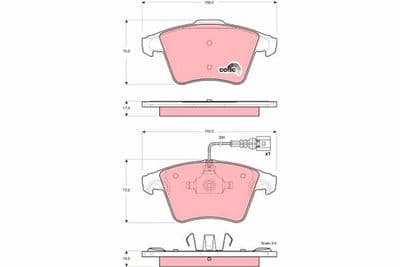 Kit de plaquettes de frein, frein à disque COTEC